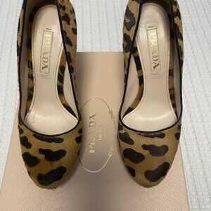 PRADA - PONY HAIR - LEOPARD PLATFORM PUMP
